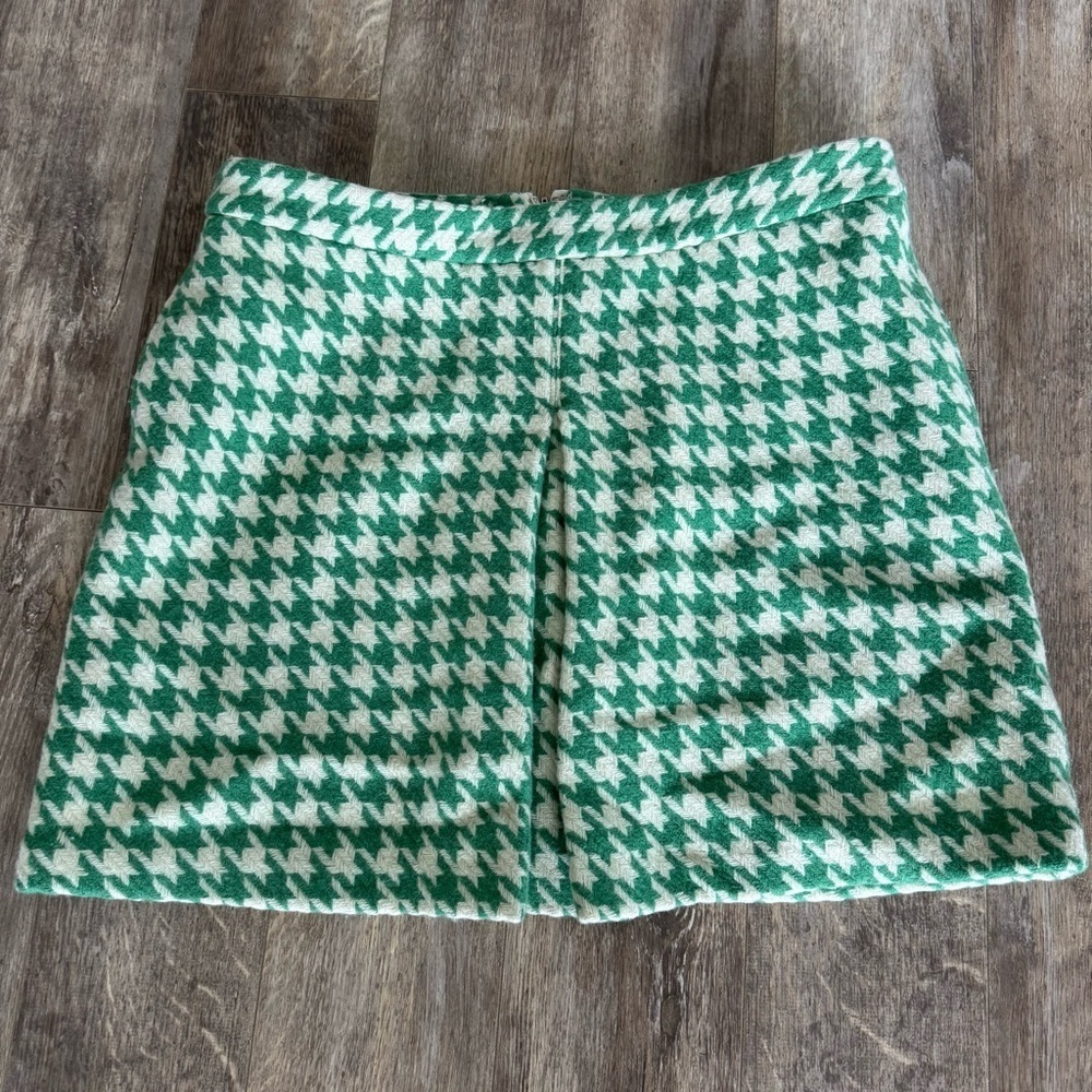 Paul & Joe for Target Green and White Tweed Houndstooth Mini Skirt